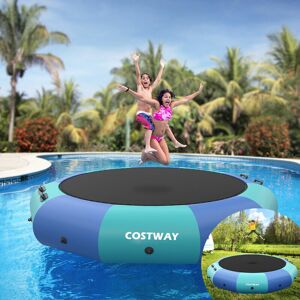 COSTWAY 10FT Inflatable Water Bouncer Recreational Trampoline w/ 500W Electric Inflator