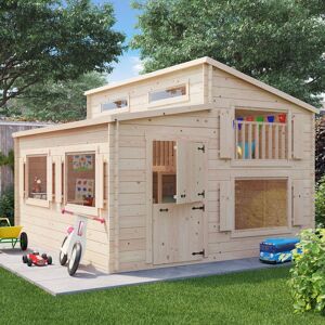 Lookout Log Cabin Playhouse - W2.5m x D3.0m - Pressure Treated - 19mm - Billyoh