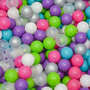 Littletom - 350 Ball Pool Balls - 5,5cm Baby Ball Pit Balls - Kids Play Balls for Ball Pit - bunt