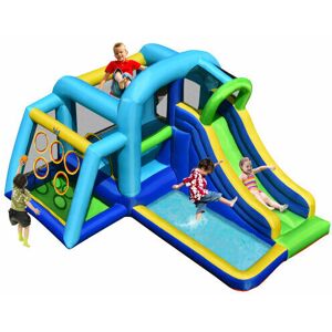 GYMAX 5 In 1 Inflatable Bounce House w/Large Jumping & Playing Area