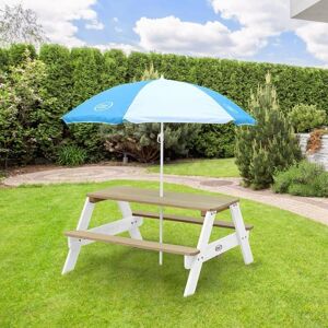 ROYALTON Axi Children Picnic Table Nick with Umbrella Brown and White