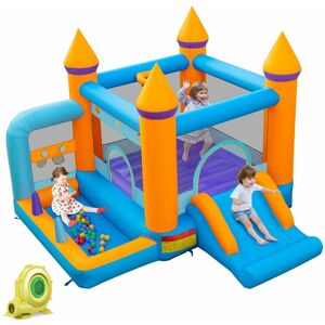 COSTWAY Inflatable Bouncy Castle, 337 x 325 x 256 cm,Kids Bounce House Trampoline w/ 680W Blower, Basketball Hoop, Ball Pits, Blow Up Children Jumper