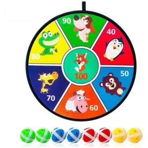 DENUOTOP Double Sided Dart Board with Adhesive Balls, Animal Pictures, Indoor and Outdoor Sports Toys, Gifts for Boys and Girls Ages 4, 5, 6, 7, 8, 9, 10, 11,