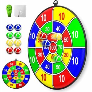 DENUOTOP Double Sided Dartboard with Adhesive Balls, Alphabet, Indoor and Outdoor Sports Toys, Gifts for Boys and Girls Ages 4, 5, 6, 7, 8, 9, 10, 11, 12