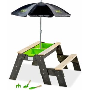 EXIT TOYS Exit Aksent sand & water and picnic table (1 bench) with parasol and gardening tools