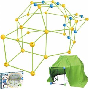 GROOFOO 55 Pieces DIY Tent Toy, Kids Fortress Toy, Fort Building Kits for Kids, Build Your Own Den for Kids Ages 5 6 7 8 9 10 11 12