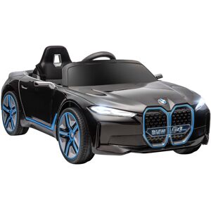 Bmw i4 Licensed 12V Kids Electric Ride-On Car with Remote for 3-6 Years Black - Black - Homcom