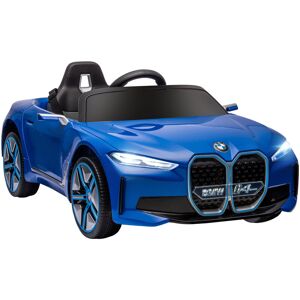 Bmw i4 Licensed 12V Kids Electric Ride-On Car with Remote for 3-6 Years Blue - Blue - Homcom