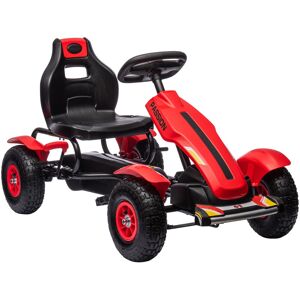 Homcom - Children Pedal Go Kart w/ Adjustable Seat, Inflatable Tyres Red - Red