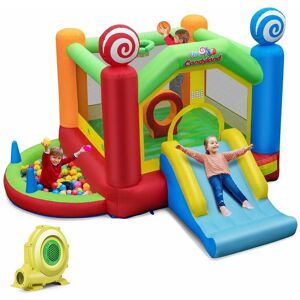 Costway - Inflatable Bounce House Kids Bouncy Slide Castle Jumping House w/680W Air Blower