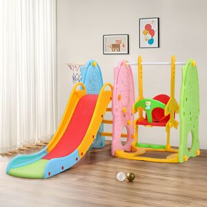 Livingandhome - Colourful Indoor Outdoor Toddler Swing and Slide Playset