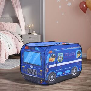 LIVINGANDHOME Police Truck Foldable Tent Pop Up Kids Play Tent Playhouse