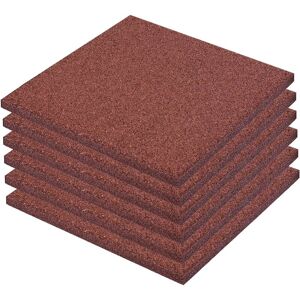 BERKFIELD HOME Mayfair Fall Protection Tiles 6 pcs Rubber 50x50x3 cm Red