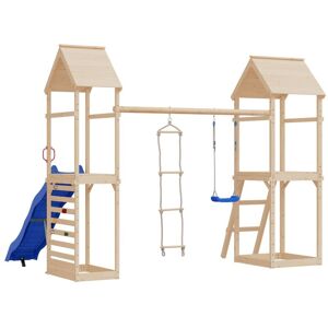 BERKFIELD HOME Mayfair Swing Seat with Rope Ladder and Climbing Stones Blue pe