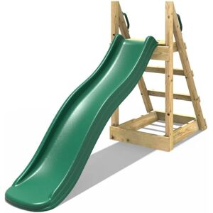 Rebo - Children's Free Standing Garden Wave Water Slide with Wooden Platform - 6ft Dark Green