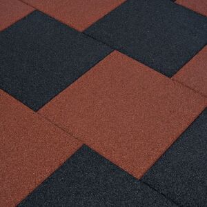 Fall Protection Tiles 6 pcs Rubber 50x50x3 cm Red - Royalton