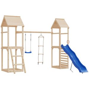 BERKFIELD HOME Royalton Swing Seat with Rope Ladder and Climbing Stones Blue PE