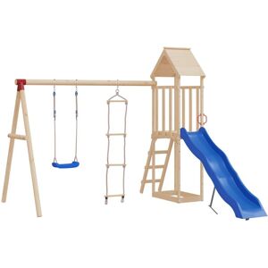 BERKFIELD HOME Royalton Swing Seat with Rope Ladder Blue Polyethene