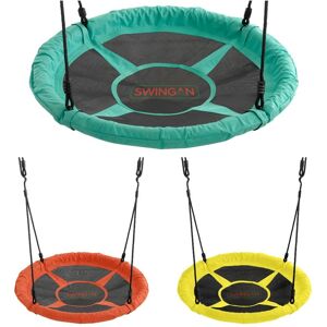 37.5 Saucer Nest Swing with Solid Fabric Seat Design & Adjustable Ropes - Playground Accessories for Kids & Adults - Green - Swingan