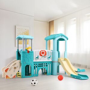 LIVINGANDHOME Toddlers Slide and Climber with Balls and Ring Toss