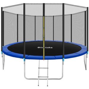 Tectake - Trampoline with safety net - 8ft trampoline, kids trampoline, garden trampoline - 427 cm - black/blue