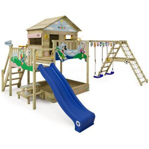 wickey Wooden climbing frame Disney Quest with swing set and slide, Garden playhouse with sandpit, climbing ladder & play-accessories - Lion King - Lion