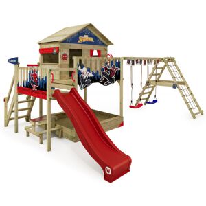 wickey Wooden climbing frame Disney Quest with swing set and slide, Garden playhouse with sandpit, climbing ladder & play-accessories - Spiderman