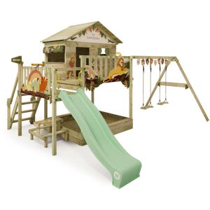 wickey Wooden climbing frame Disney Saga with swing set and slide, Garden playhouse with sandpit, climbing ladder & play-accessories - Lion King - Lion King