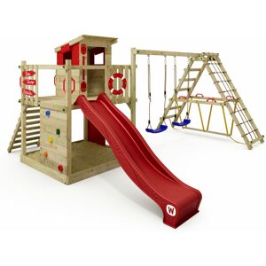 Smart Surf Climbing frame with slide and climbing wall - red - red - Wickey