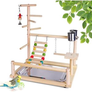 Héloise - Wooden Parrot Playground Climbing Swing Cage Birds Exercise Games Training Platform, Parrot Playground for Lovebirds Parakeets and Small