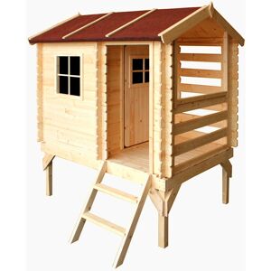 Timbela - Wooden Playhouse for Kids Outdoor, 19 mm planks - Fun Wendy House Outdoor Play - Garden Play House for Kids H205 x 182 x 146 cm / 1.1 m2