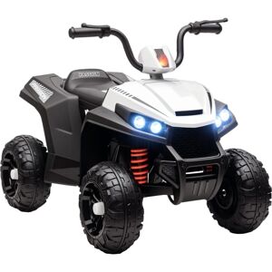 Aiyaplay - 12V Kids Electric Quad Bike with 4 Wheels Spring Suspension, White