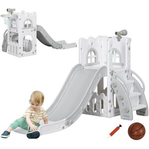Aiyaplay - 4 in 1 Kids Slide for Indoor Use, for Toddlers 1-3 Years, Grey