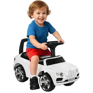 Aiyaplay - Bentley Bentayga Licensed Foot to Floor Ride on Car, Sliding Car Push Along Car w/ Under Seat Storage White