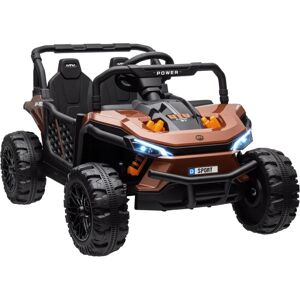 Aiyaplay - Kids Ride on Car, 12V Electric Truck w/ Horn, Lights, usb, Brown
