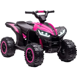 Homcom - 12V Electric Quad Bikes for Kids Ride On Car atv Toy for 3-5 Years Pink