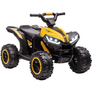 Homcom - 12V Electric Quad Bikes for Kids Ride On Car atv Toy for 3-5 Years Yellow