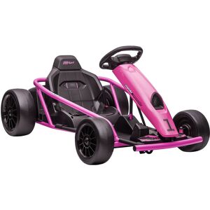 HOMCOM 24V Electric Go Kart for Kids, Drifting Ride-On Go Kart for 8-12 Years Pink