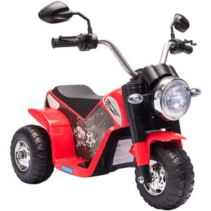 Homcom - 6V Kids Electric Motorbike 3 Wheels Ride On Toy with Horn 18 - 36 Months Red