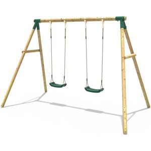 Rebo - Wooden Garden Swing Set with 2 Swings - Venus Green