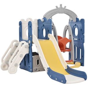 Dewdat - Slide & Climbing Toys for Kids 5 in 1 Kids Slide Slide Climbing Storage Swing Basketball Frame Made of hdpe (Ocean Balls are not included)