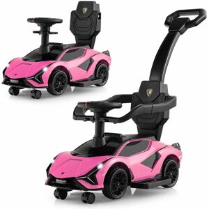 Costway - 3 in 1 Kids Ride on Push Car Licensed Lamborghini Push Along Car with Handle Costway - 3 in 1 Kids Ride on Push Car Licensed Lamborghini Push Along Car with Handle