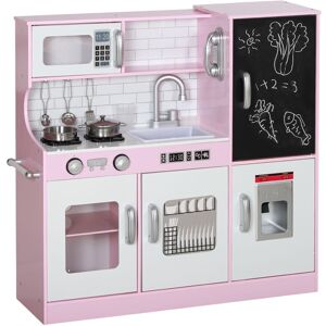 Aiyaplay - Play Kitchen, Pretend Toy Kitchen with Toy Phone, Chalkboard, Pink Aiyaplay - Play Kitchen, Pretend Toy Kitchen with Toy Phone, Chalkboard, Pink