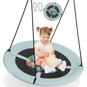 Costway - 104cm Saucer Tree Swing Indoor Outdoor Flying Swing Seat Adjustable Hanging Rope Costway - 104cm Saucer Tree Swing Indoor Outdoor Flying Swing Seat Adjustable Hanging Rope