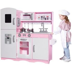 GALACTICA Wooden Kids Pretend Role Play Kitchen Toy With Cooking Accessories Set Gift WW-PK-04 Pink GALACTICA Wooden Kids Pretend Role Play Kitchen Toy With Cooking Accessories Set Gift WW-PK-04 Pink