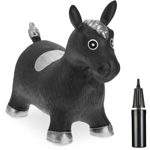 Relaxdays Bouncing Hopper Horse, Incl. Air Pump, for Children from 3 Years, BPA-Free, Inflatable Toy, 46x25x53 cm, Black Relaxdays Bouncing Hopper Horse, Incl. Air Pump, for Children from 3 Years, BPA-Free, Inflatable Toy, 46x25x53 cm, Black