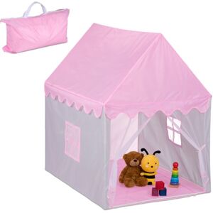 Relaxdays - Play Tent for Children, Large Entrance, Indoor & Outdoor, incl. Storage Bag, hwd: 130 x 95 x 125 cm, Pink/Grey Relaxdays - Play Tent for Children, Large Entrance, Indoor & Outdoor, incl. Storage Bag, hwd: 130 x 95 x 125 cm, Pink/Grey
