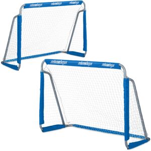 Relaxdays - Football Goals, Set of 2, Garden Play Equipment, Kids & Adults, hwd 110 x 150 x 75 cm, Metal, Goalposts, Blue Relaxdays - Football Goals, Set of 2, Garden Play Equipment, Kids & Adults, hwd 110 x 150 x 75 cm, Metal, Goalposts, Blue