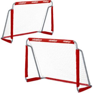 Relaxdays Football Goals, Set of 2, Garden Play Equipment, Kids & Adults, HWD 110 x 150 x 75 cm, Metal, Goalposts, Red Relaxdays Football Goals, Set of 2, Garden Play Equipment, Kids & Adults, HWD 110 x 150 x 75 cm, Metal, Goalposts, Red