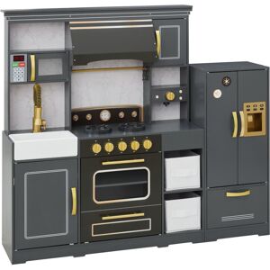 Teamson Kids Little Chef Colonie Wooden Play Kitchen with Accessories Grey Includes Fridge with Ice Dispenser, Microwave, Coffee Maker & Cookware Teamson Kids Little Chef Colonie Wooden Play Kitchen with Accessories Grey Includes Fridge with Ice Dispenser, Microwave, Coffee Maker & Cookware